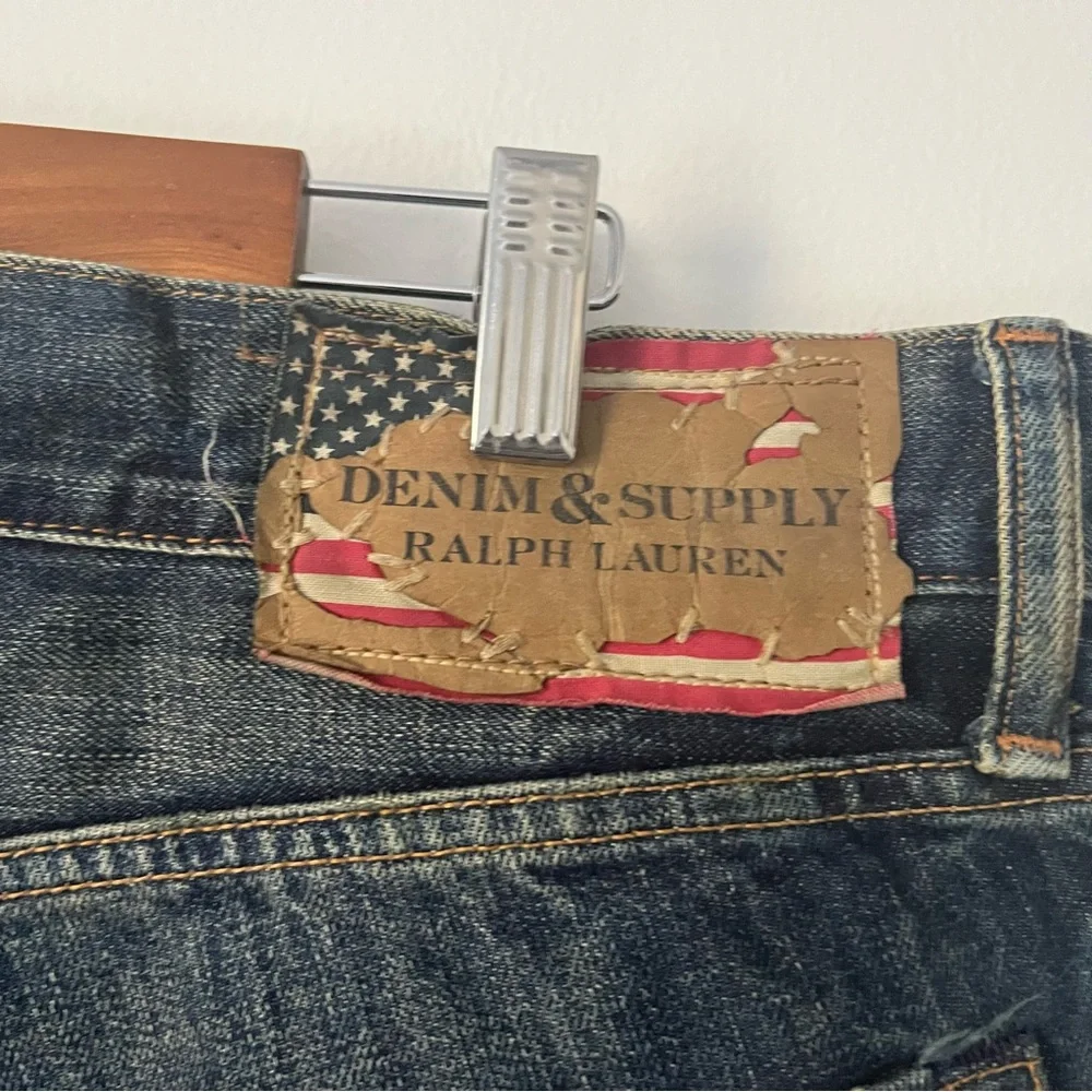 Denim Supply Ralph Lauren Straight Patina Blue Jeans Flag 36/32 Cowboy Western